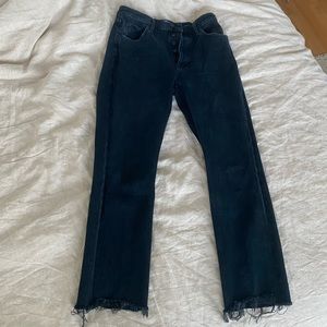 AGOLDE dark blue almost black high rise straight leg jeans